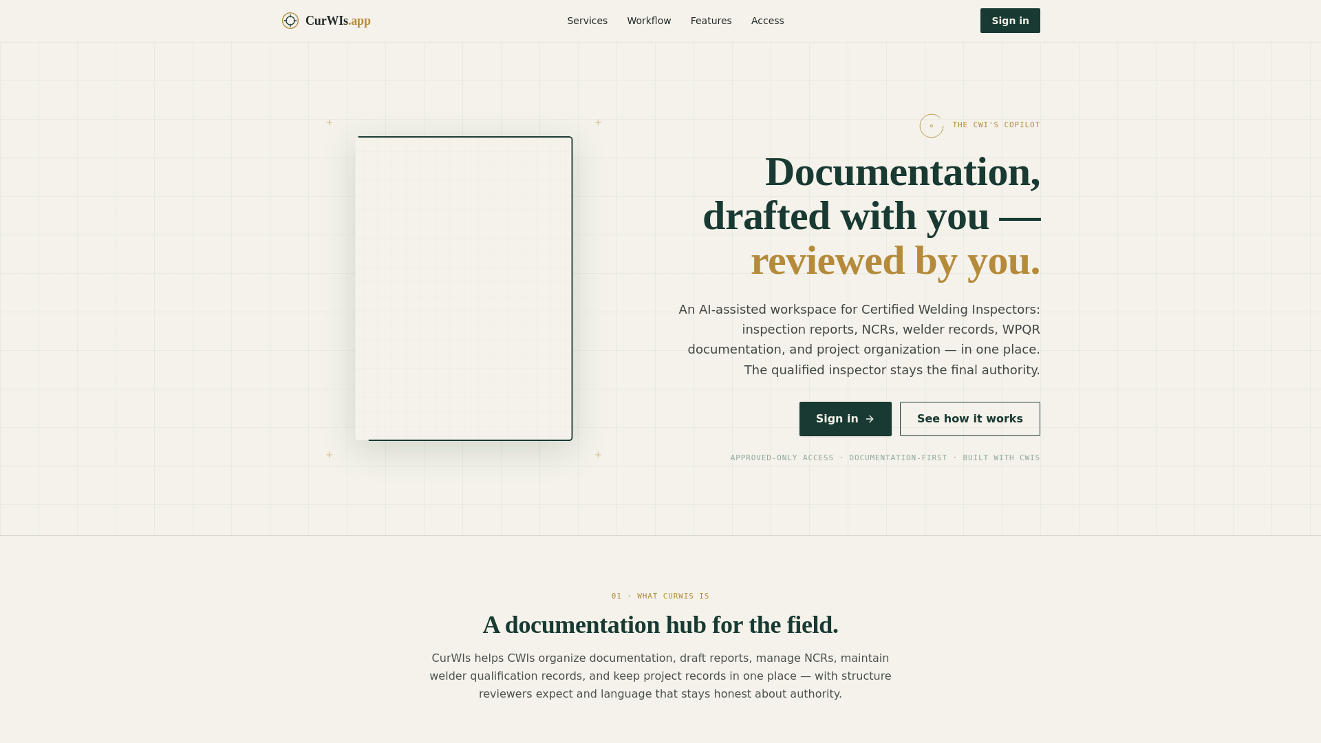 CurWIs public website preview